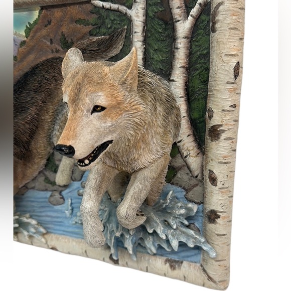 Rare Bradford Exchange "The Force of Nature Living Print" 3D Wolves Wall Art - Picture 9 of 14